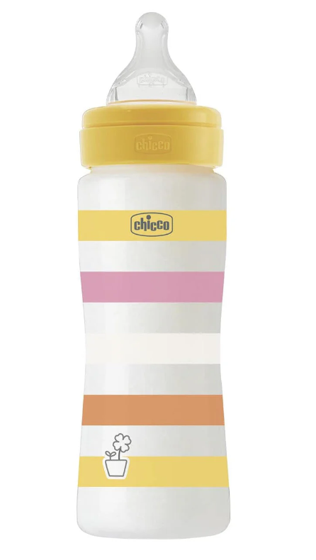 CHICCO - WELL BEING Πλαστικό Μπιμπερό ΘΣ 4m+ (Girl) - 330ml